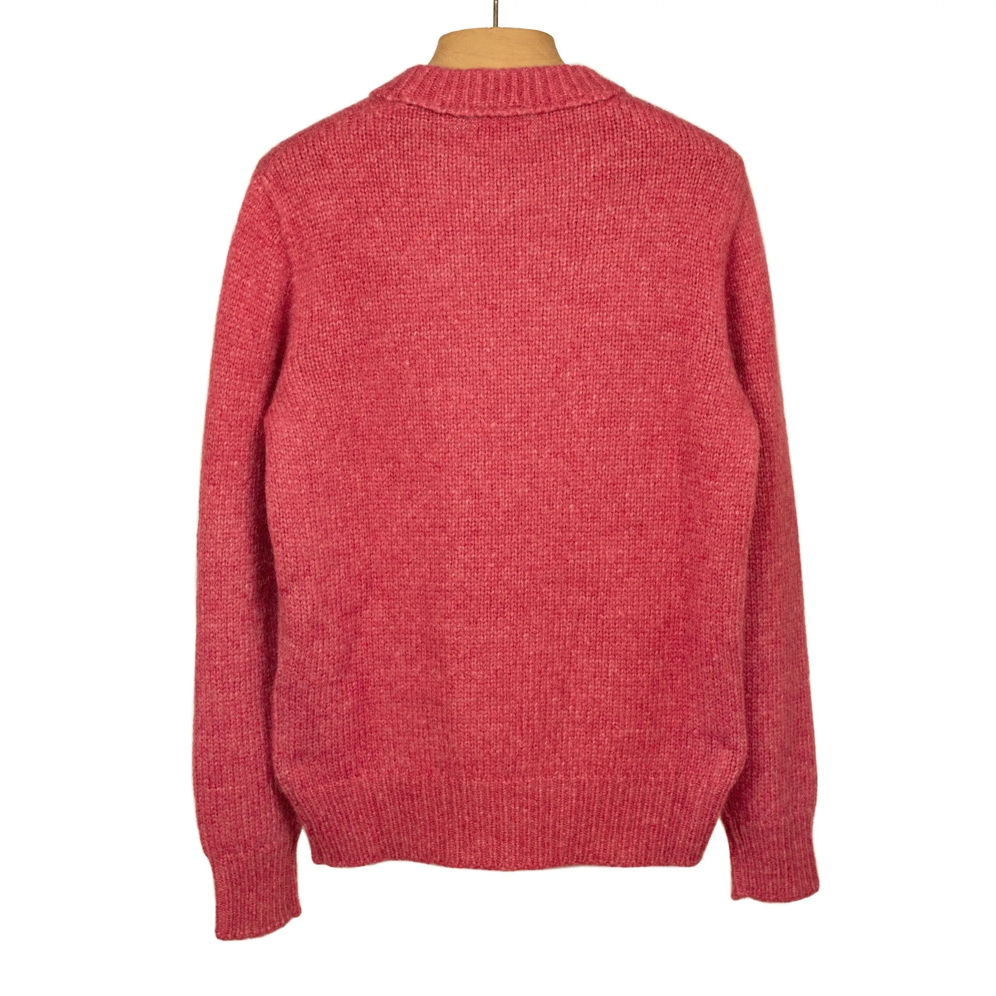 Aappio crewneck sweater in raspberry alpaca wool mix