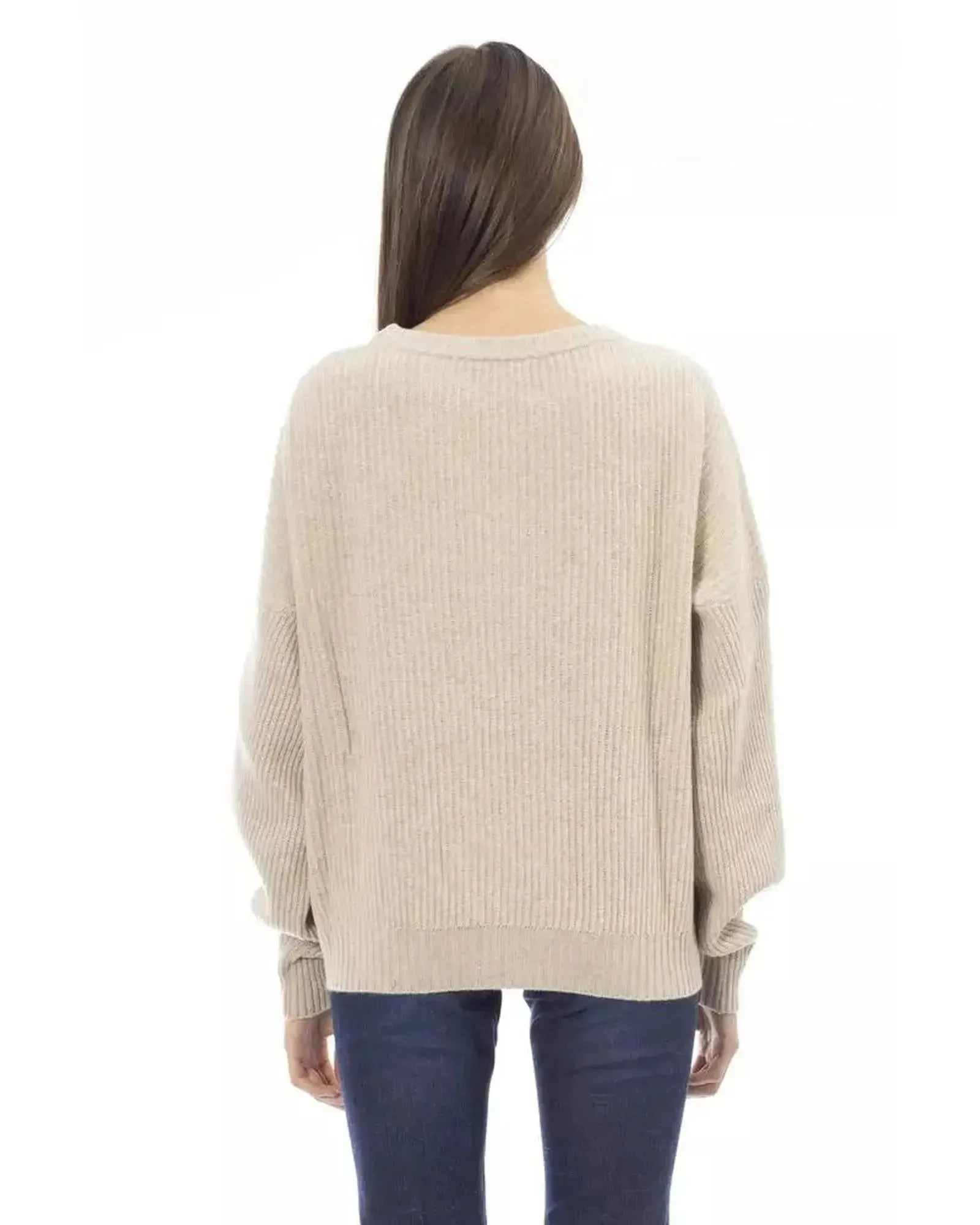 Baldinini Trend Women's Beige Wool Sweater - L