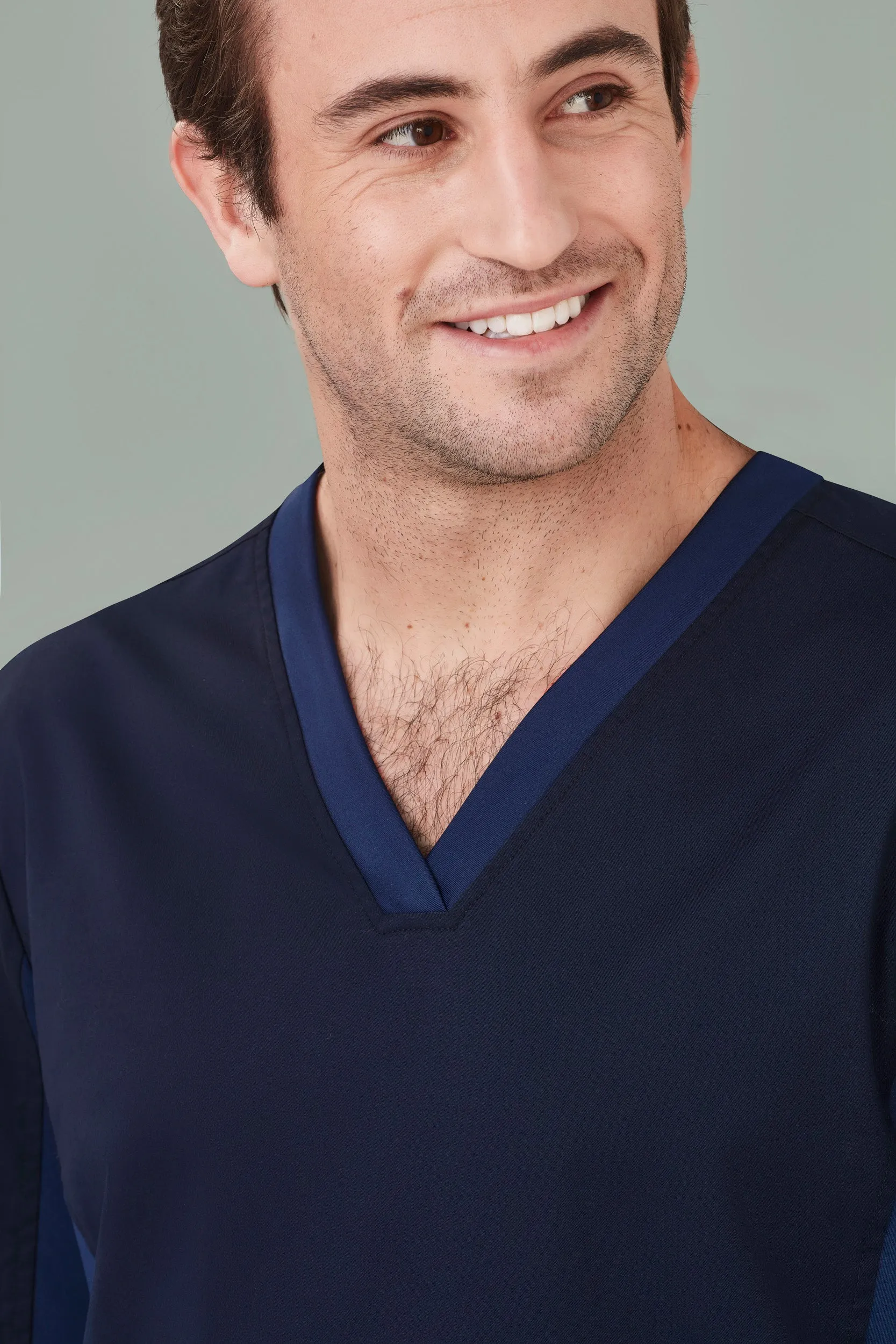 Biz Care Riley Mens V-Neck Stretch Scrub Top
