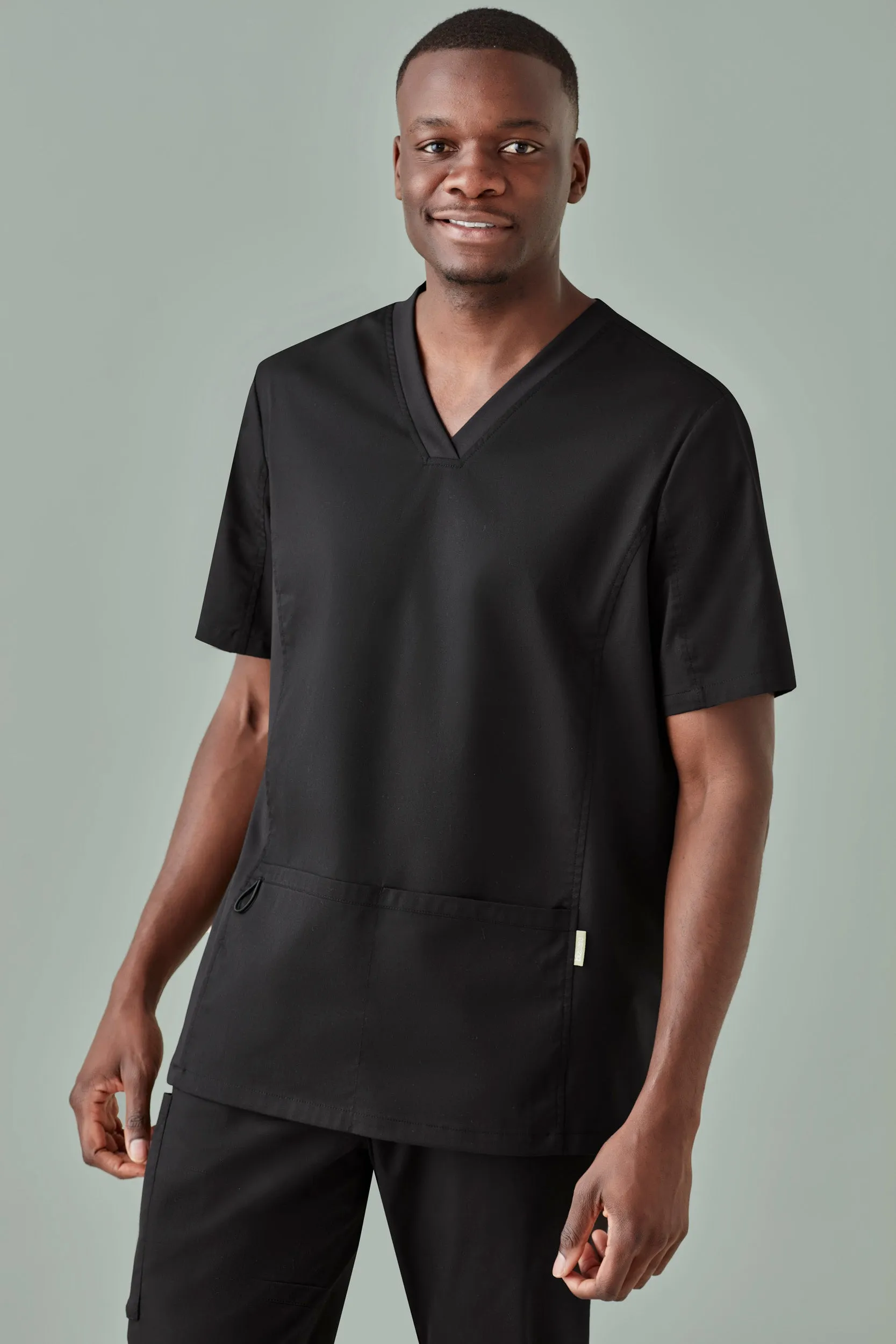 Biz Care Riley Mens V-Neck Stretch Scrub Top