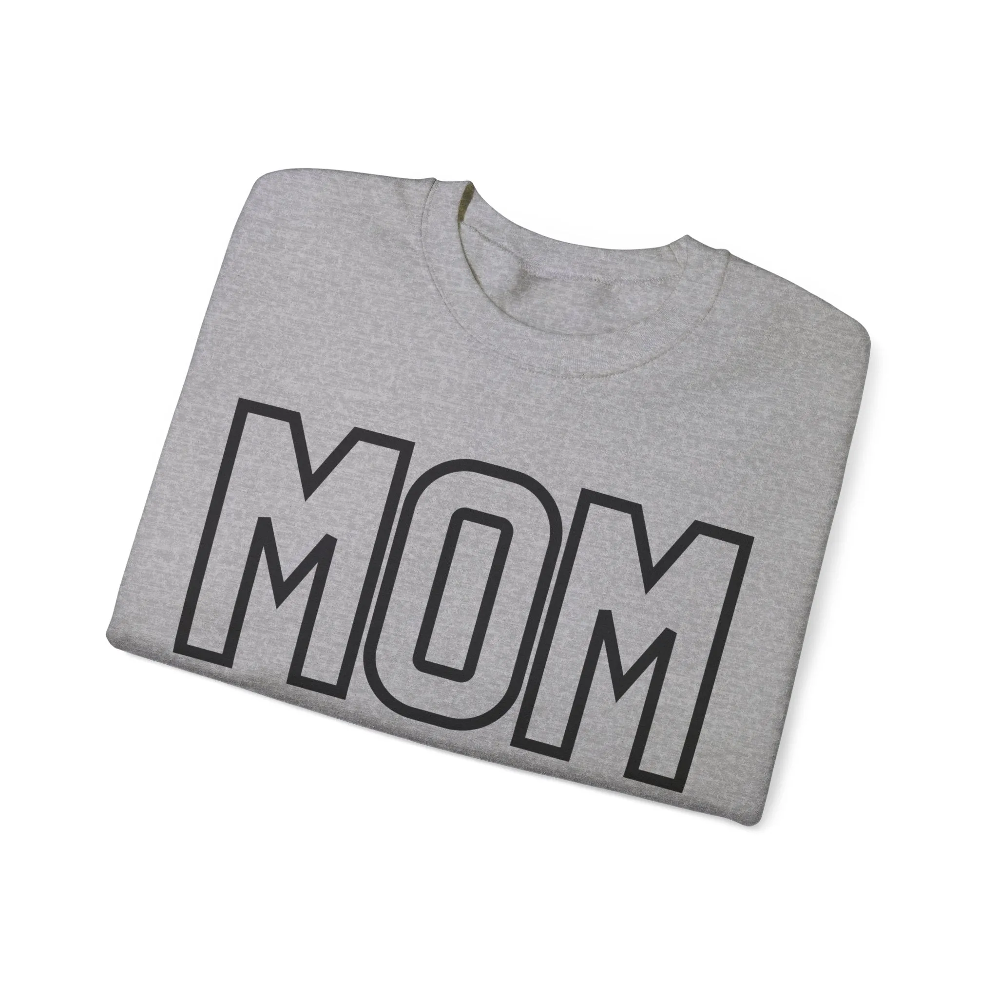 Black on Gray MOM Crewneck Oversized Pullover Sweatshirt