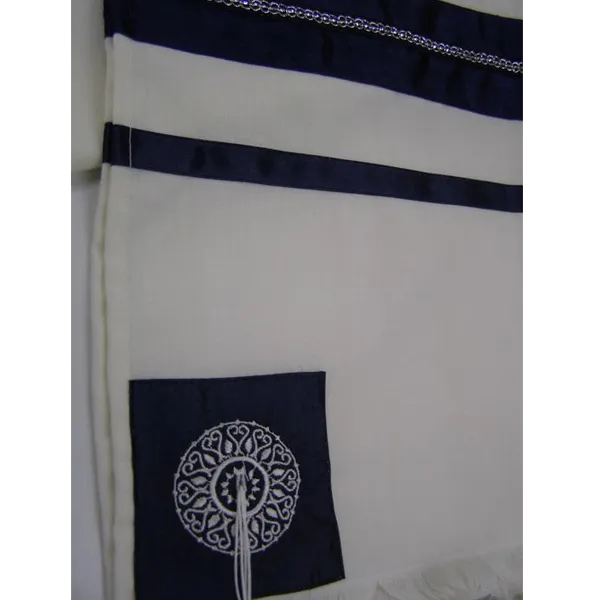 Blue Oriental Wool Tallit for men, Bar Mitzvah tallit, Tallit Prayer Shawl, Custom Tallit