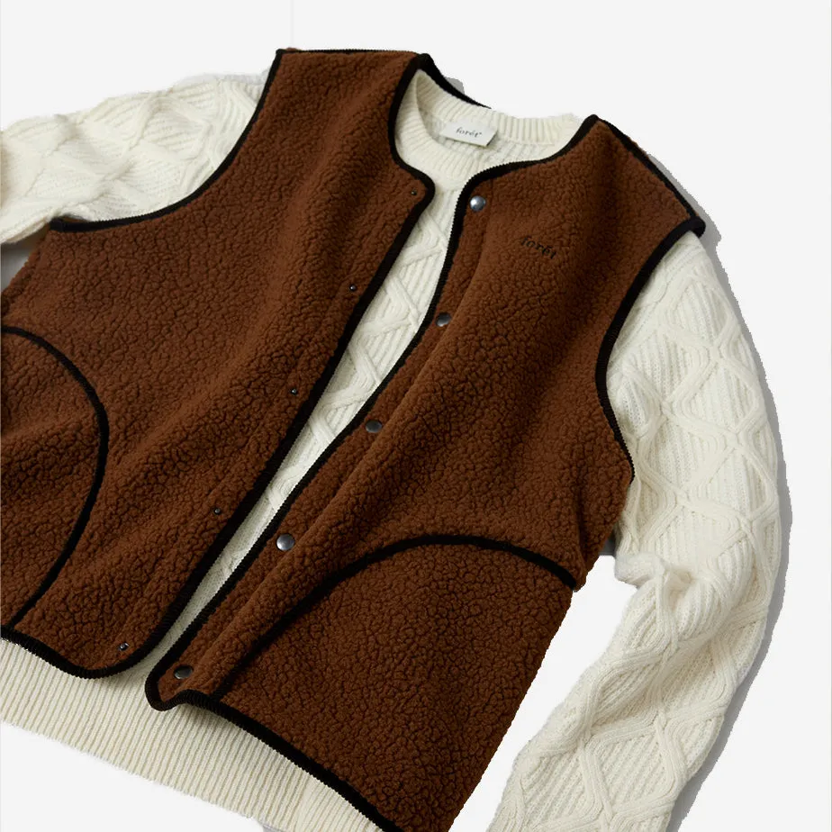 Bow Wool Cable Knit Sweater - Cloud