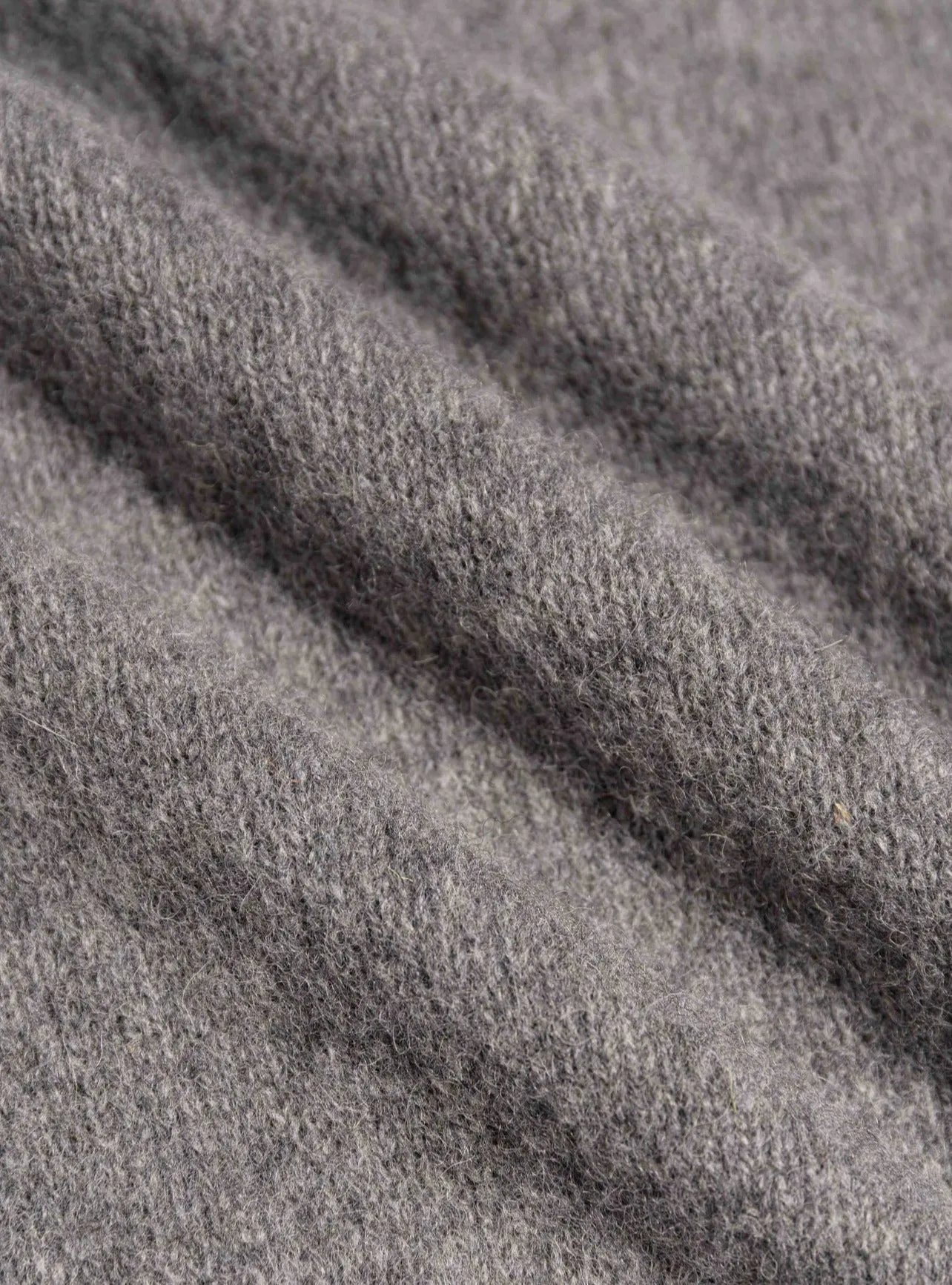 Brushed Shetland Crew in Grey Lambswool