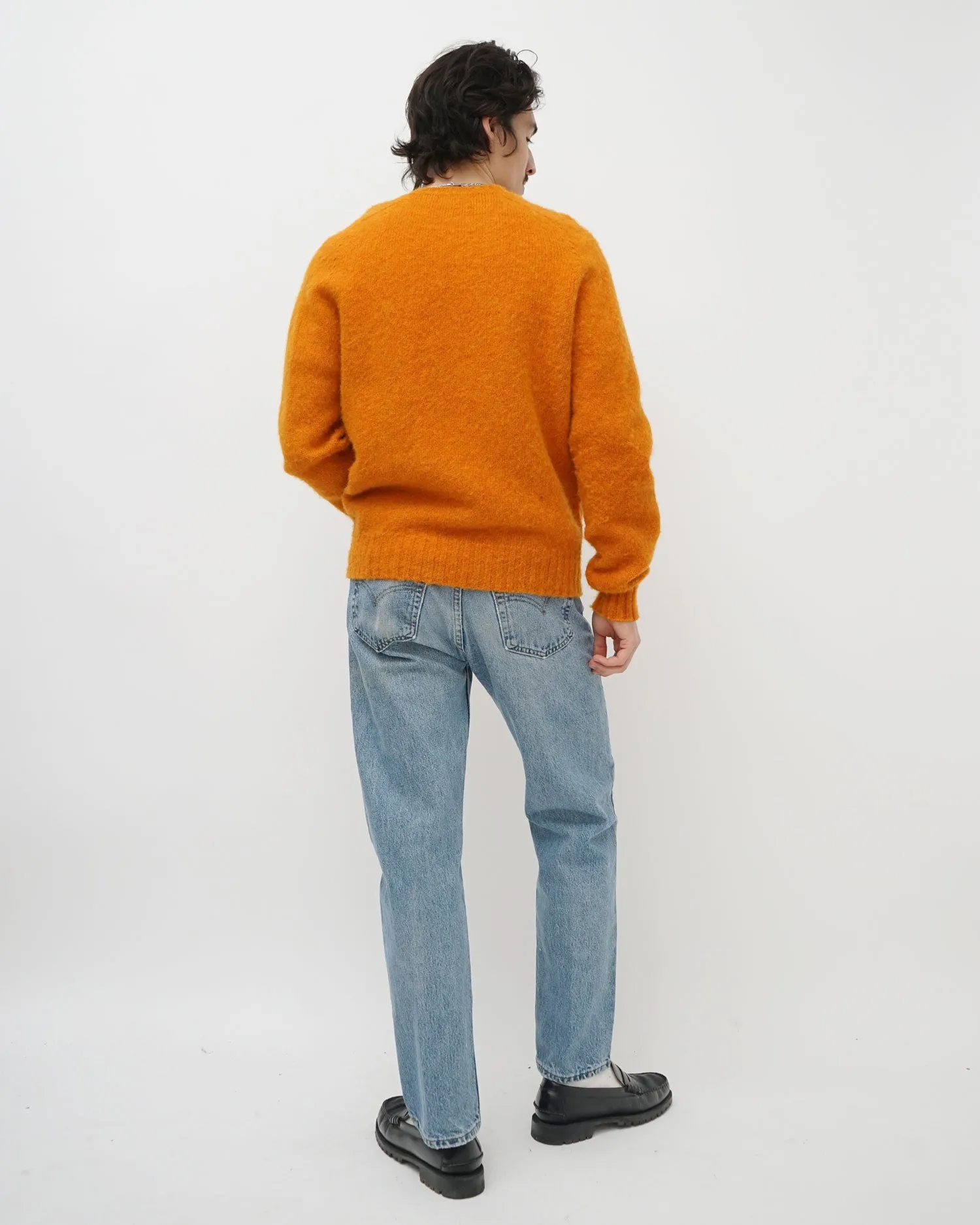 Brushed Shetland Sweater Crew Neck / Orange