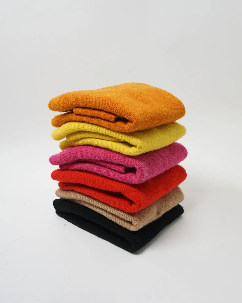 Brushed Shetland Sweater Crew Neck / Orange