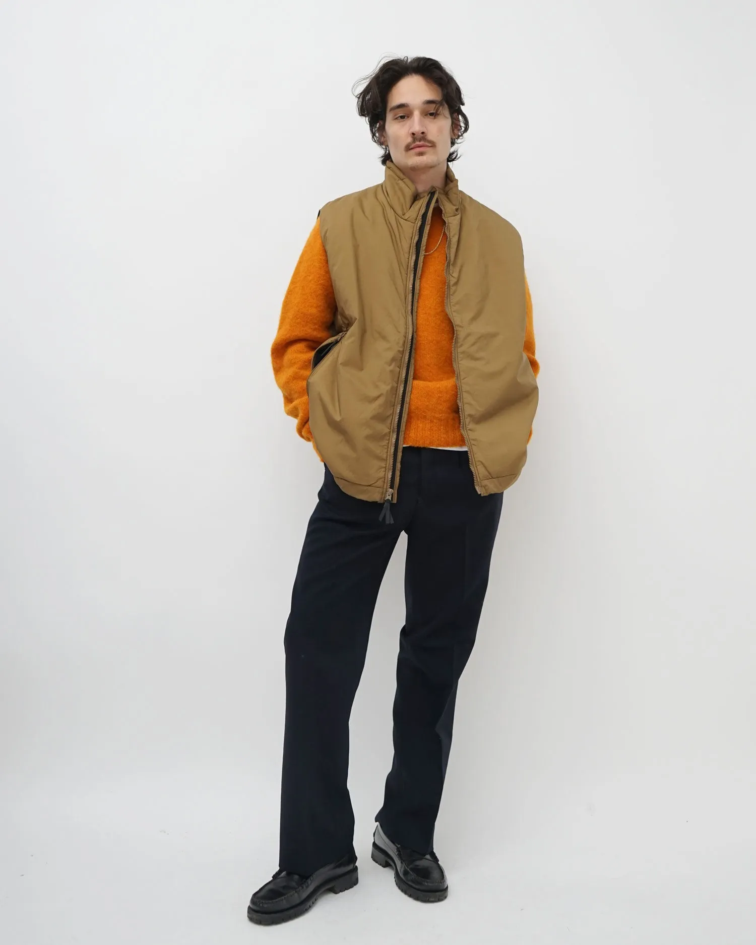 Brushed Shetland Sweater Crew Neck / Orange