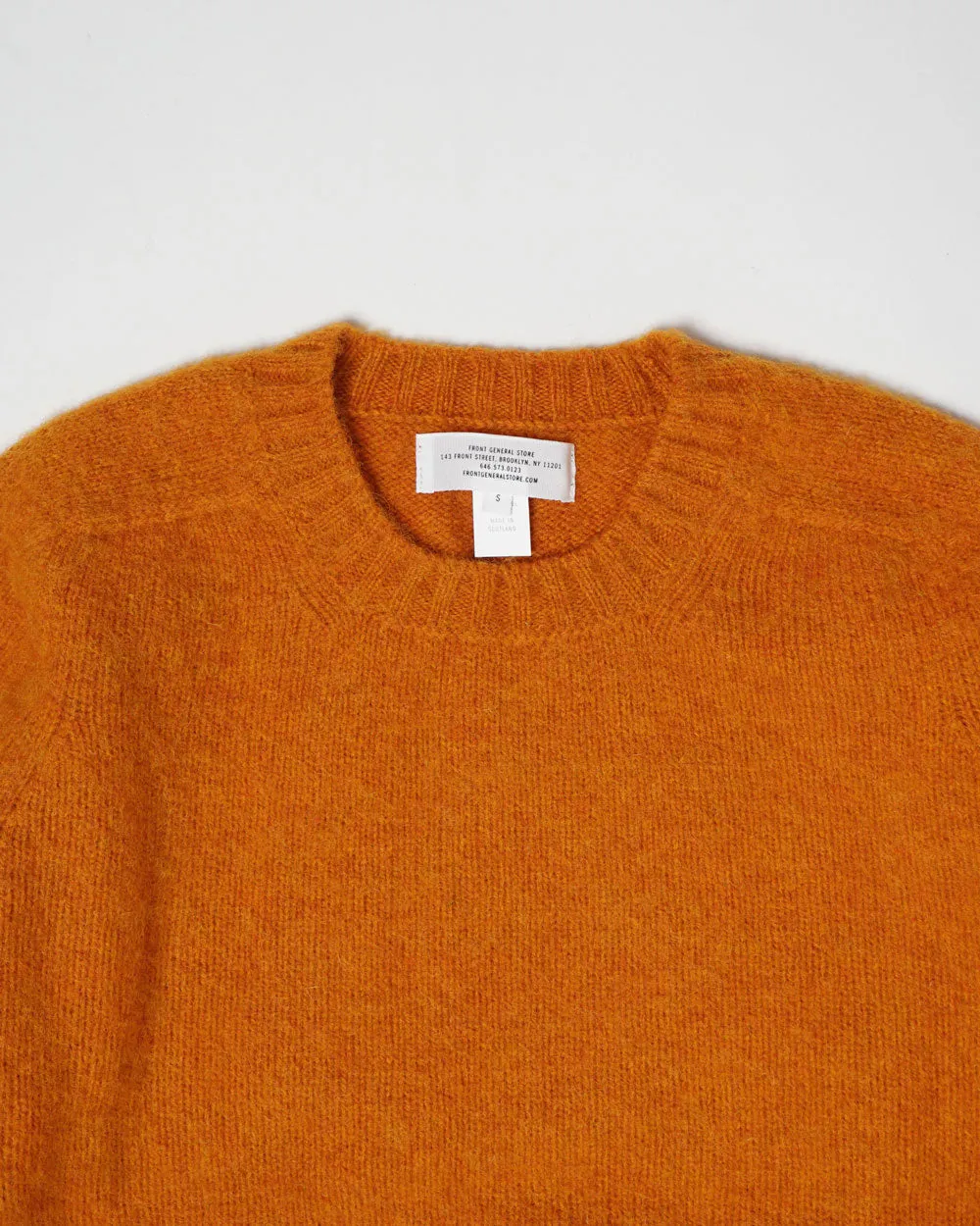 Brushed Shetland Sweater Crew Neck / Orange