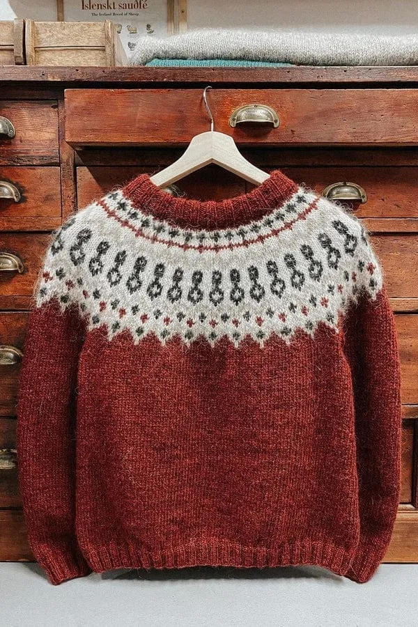 Coarvegiella Red Spring Lettlopi Wool sweater - Knitting Kit