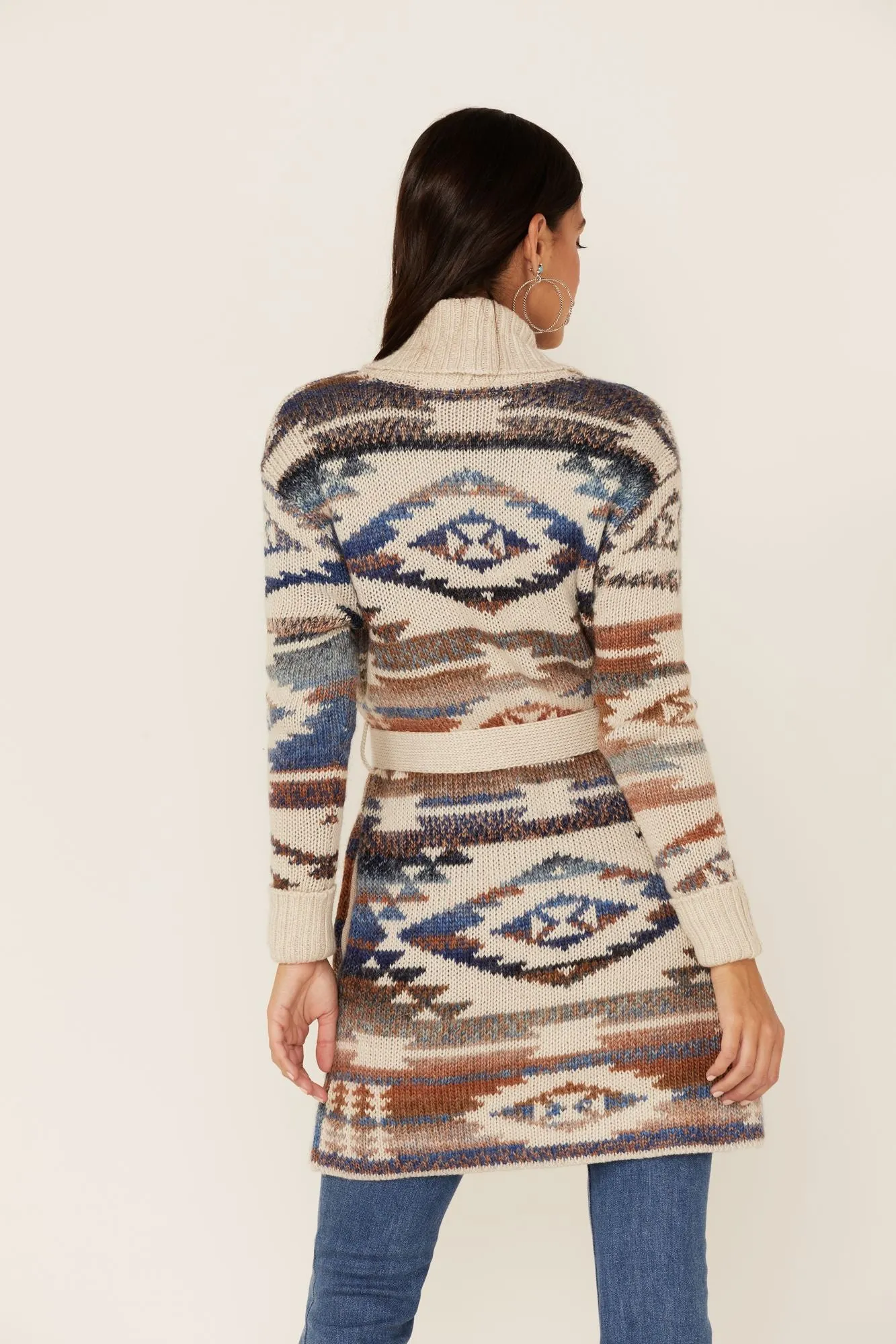 Country Wood Ombre Southwestern Cardigan Sweater