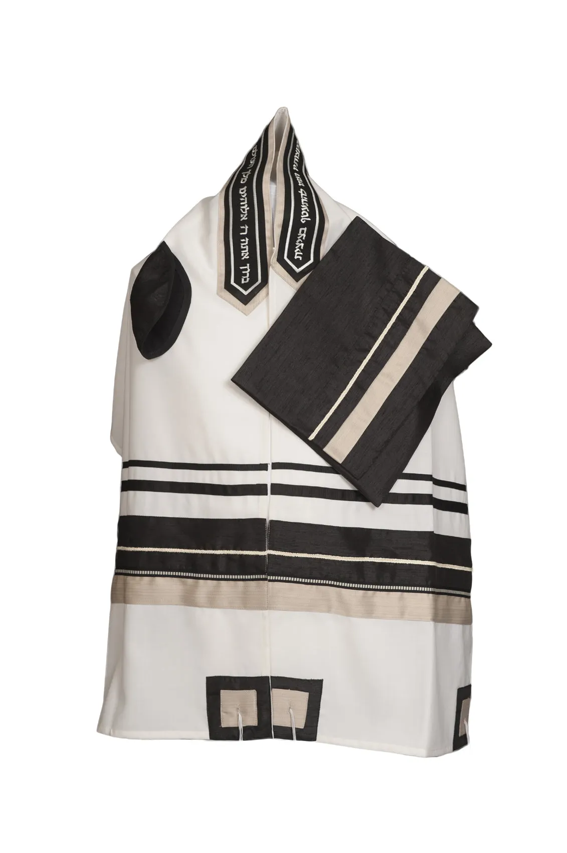 Detailed Ribbon with Complex Pattern in Black and Light Brown