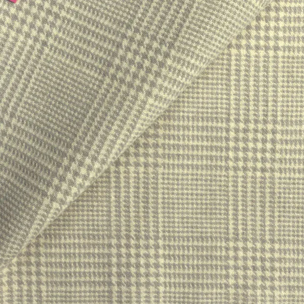 Dorr Mill ~ #5419  Ash Gray Glen Plaid NE Collection Wool Fabric