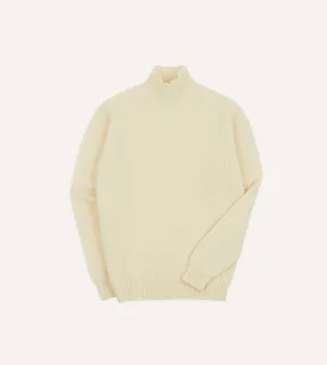 Ecru Brushed Shetland Mock Neck Jumper