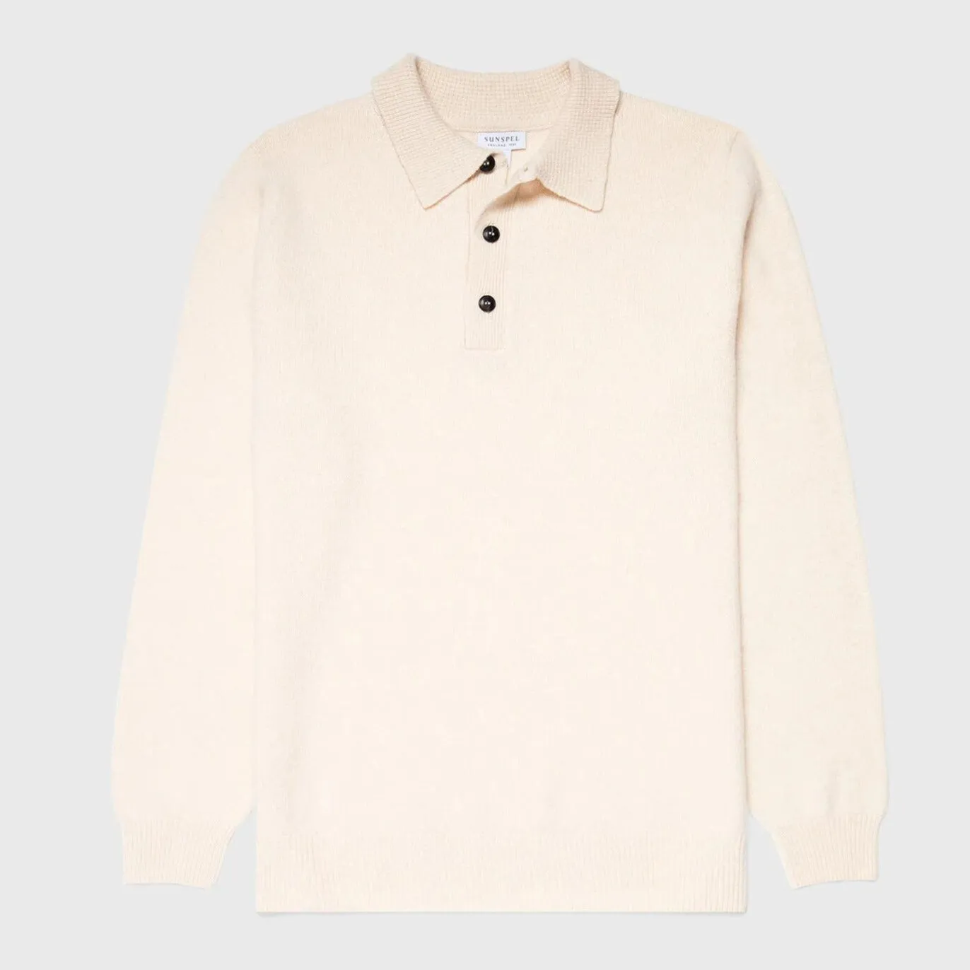 Ecru Lambswool Polo Sweater