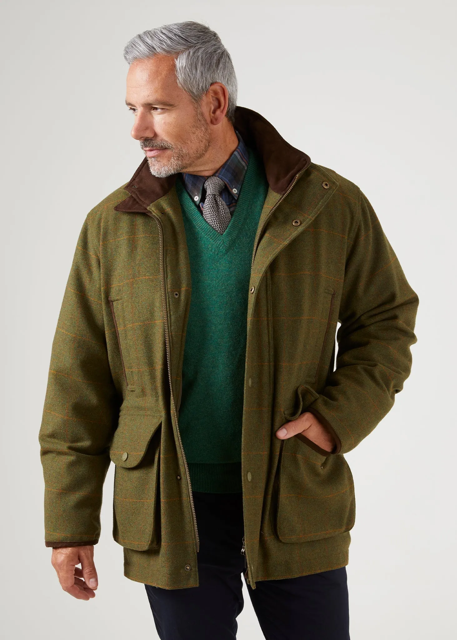 Hampshire Lambswool Jumper in Courgette - Classic Fit
