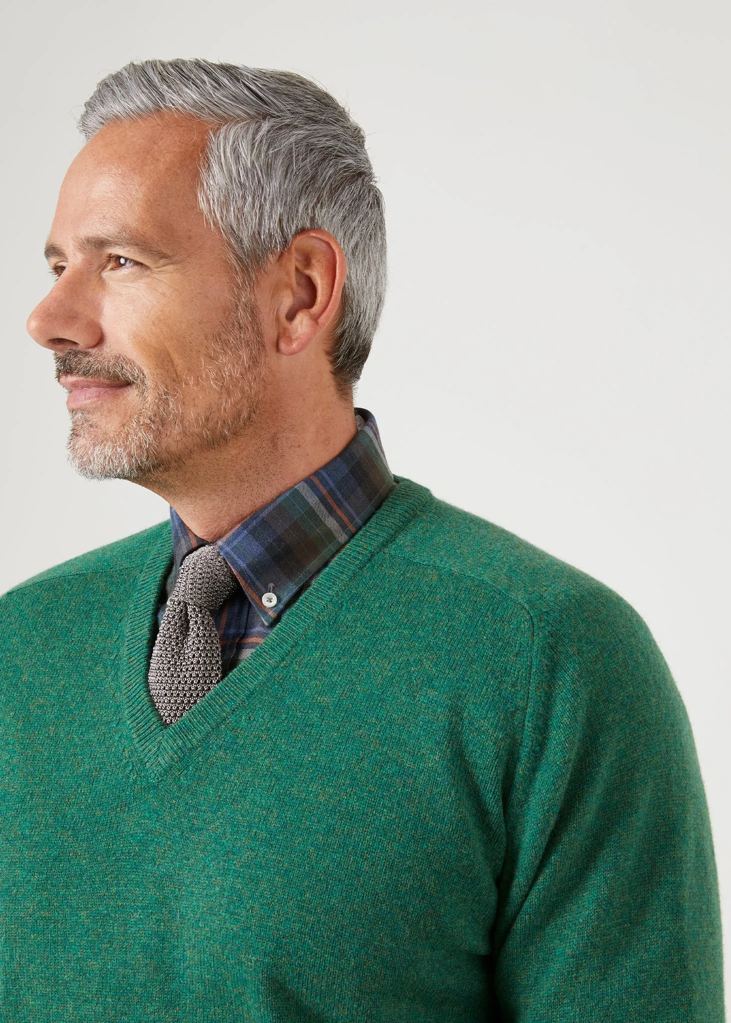 Hampshire Lambswool Jumper in Courgette - Classic Fit