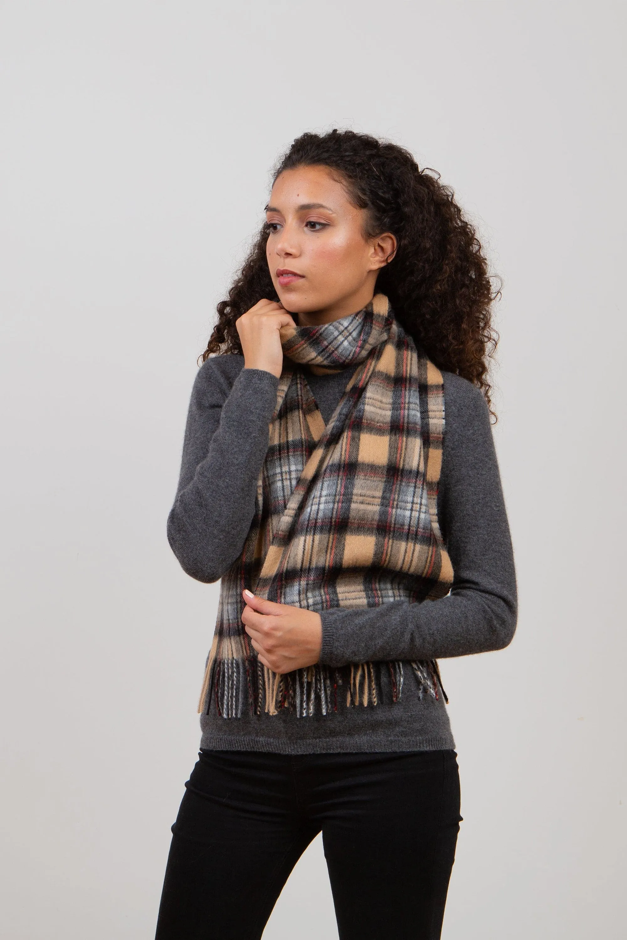 Heritage Tartan Lambswool Scarf - Official Camel Stewart
