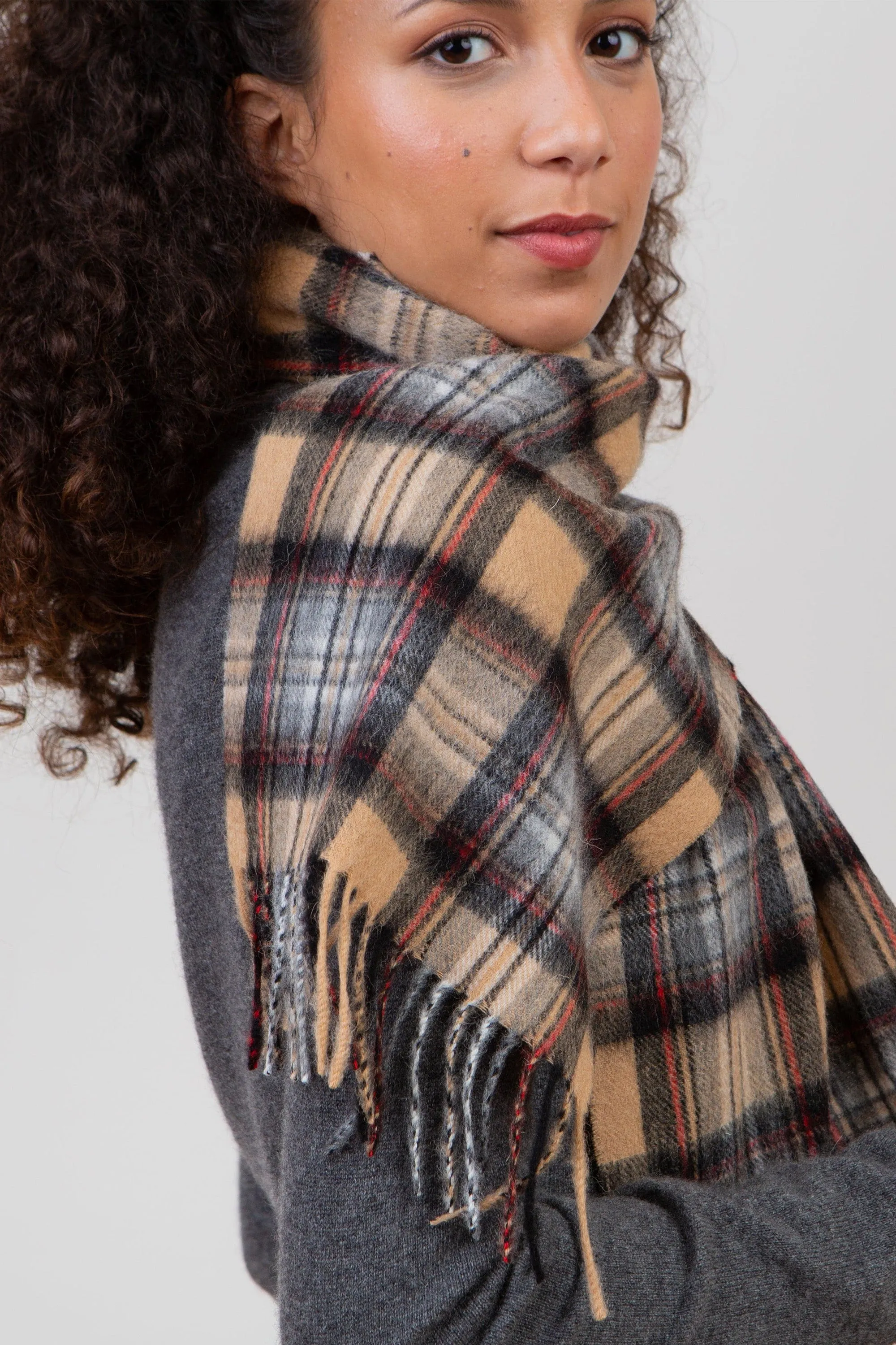 Heritage Tartan Lambswool Scarf - Official Camel Stewart