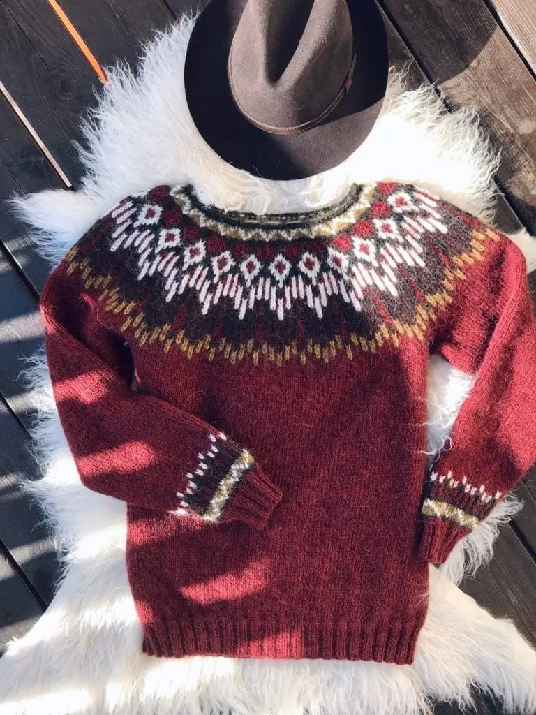 Hopi Chocolate Brown Lettlopi sweater - Knitting Kit