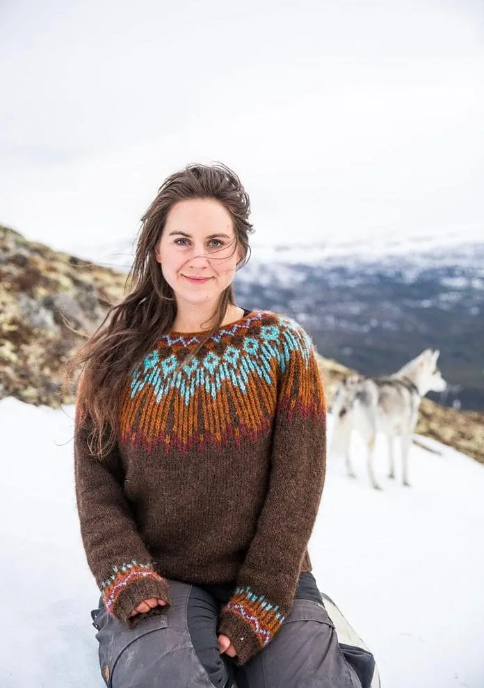 Hopi Chocolate Brown Lettlopi sweater - Knitting Kit