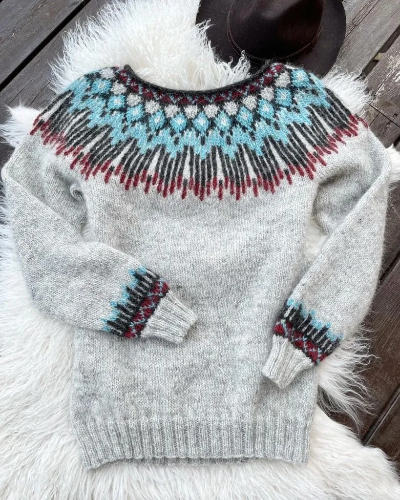 Hopi Chocolate Brown Lettlopi sweater - Knitting Kit