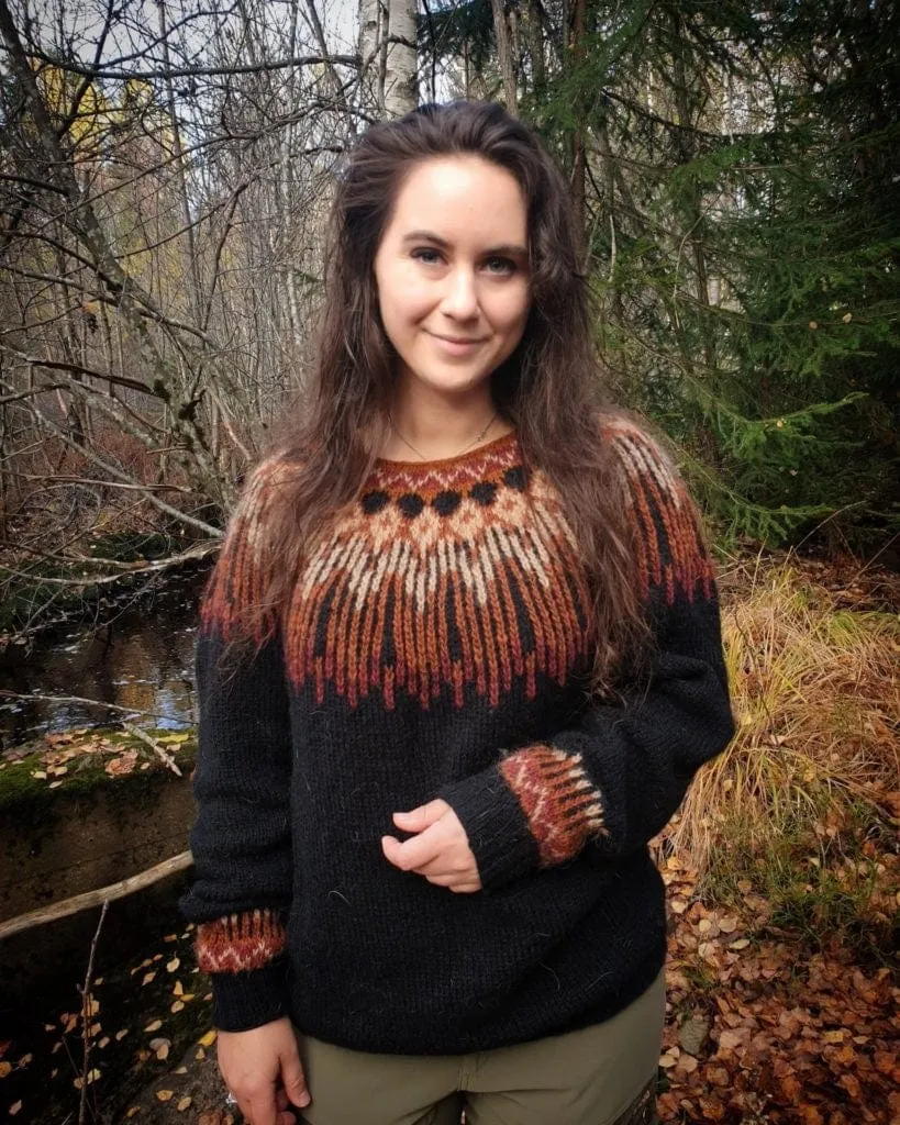 Hopi Chocolate Brown Lettlopi sweater - Knitting Kit
