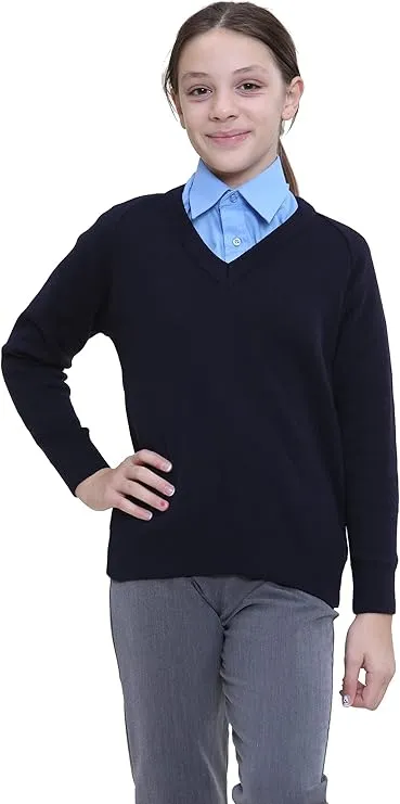 KHIM Unisex Knitted Sweater Jumper Full Sleeve Kids Boys Girls Children Tank top V-neck Jumper