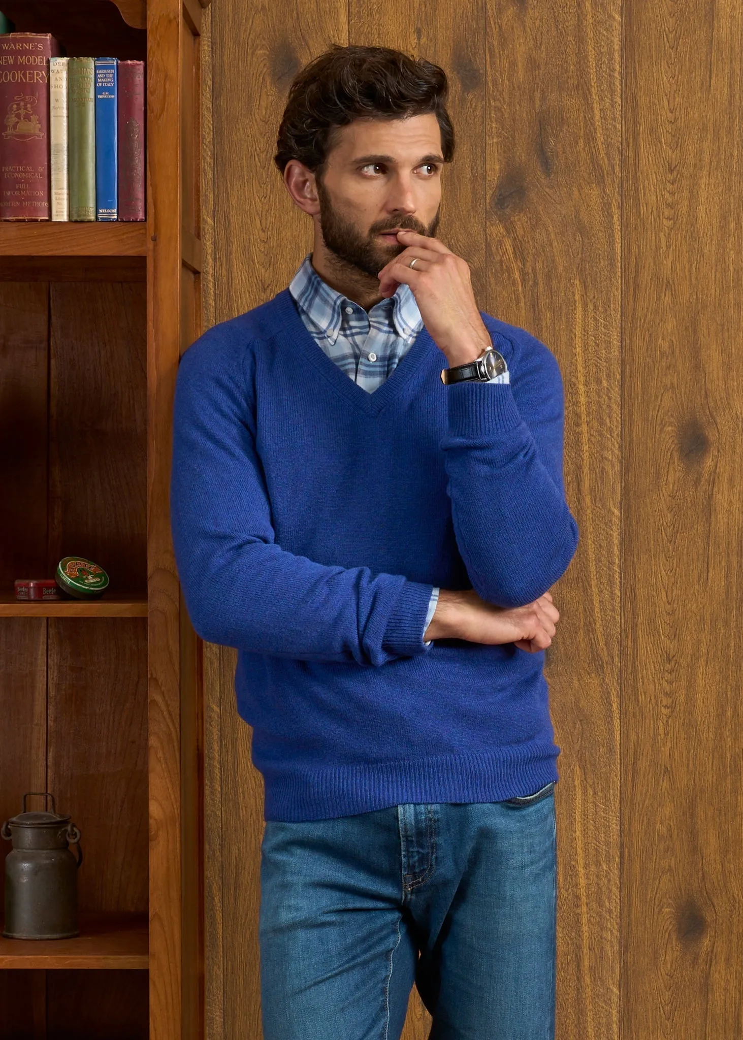 Kilsyth Men's Lambswool Jumper in Persian - Regular Fit