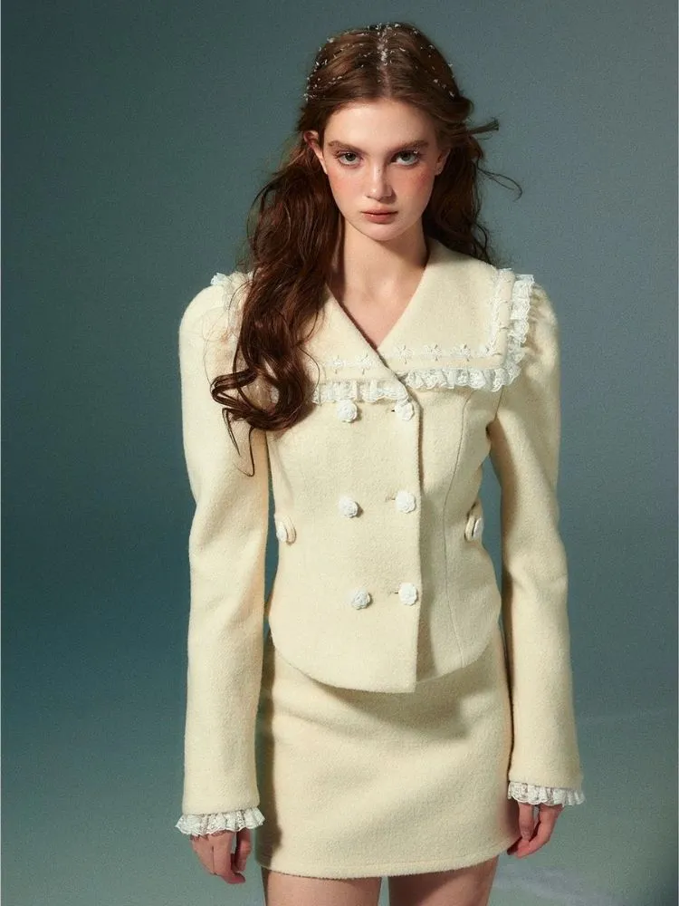 Lace wool suit【s0000004532】
