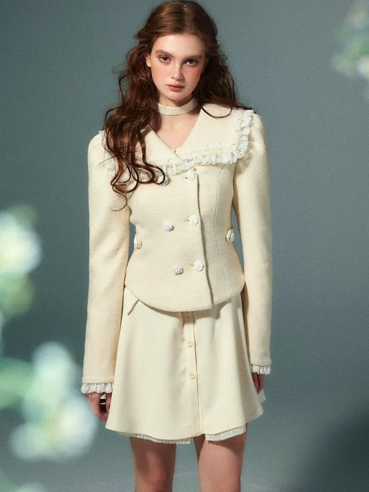 Lace wool suit【s0000004532】
