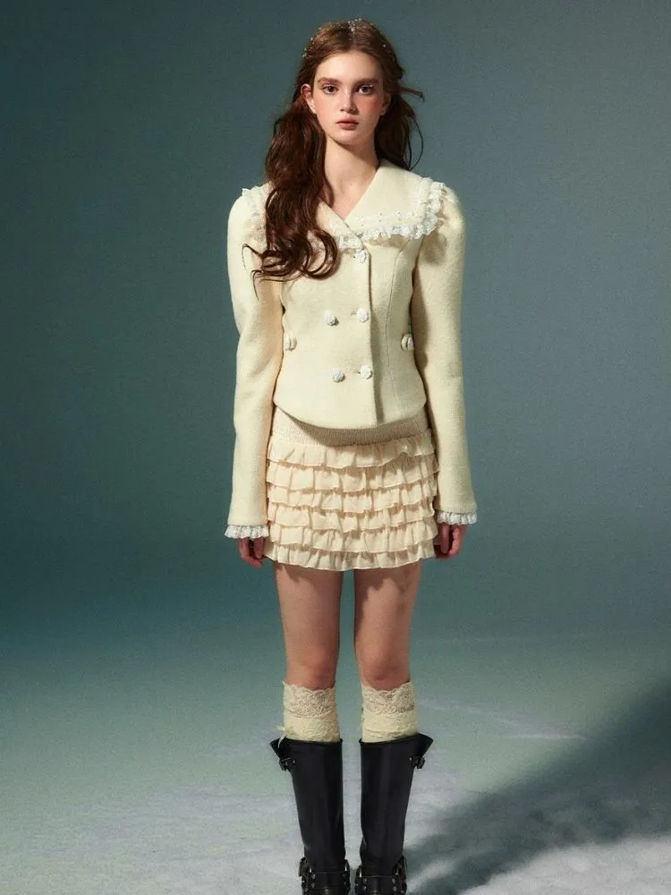 Lace wool suit【s0000004532】