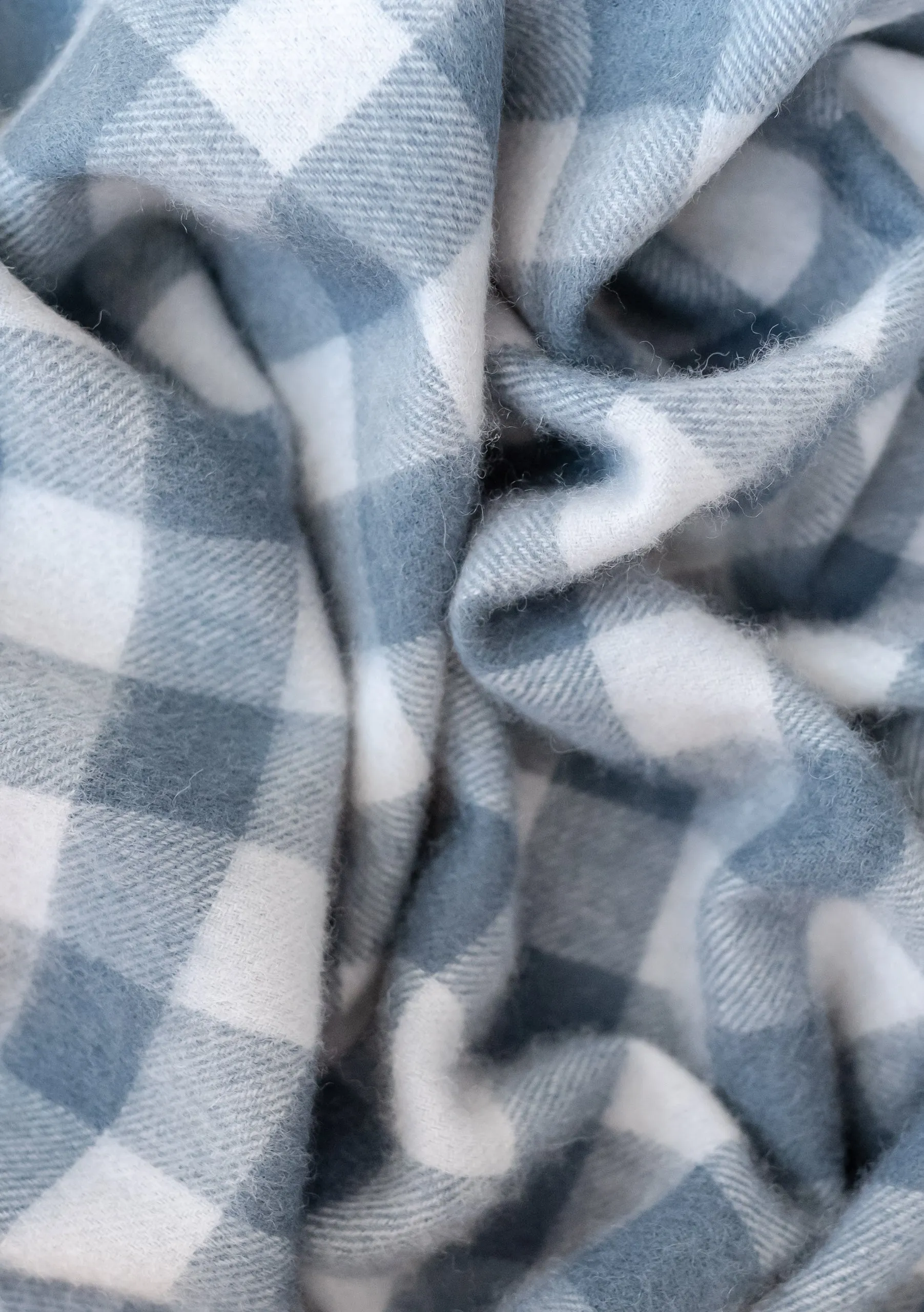 Lambswool Baby Blanket in Slate Gingham