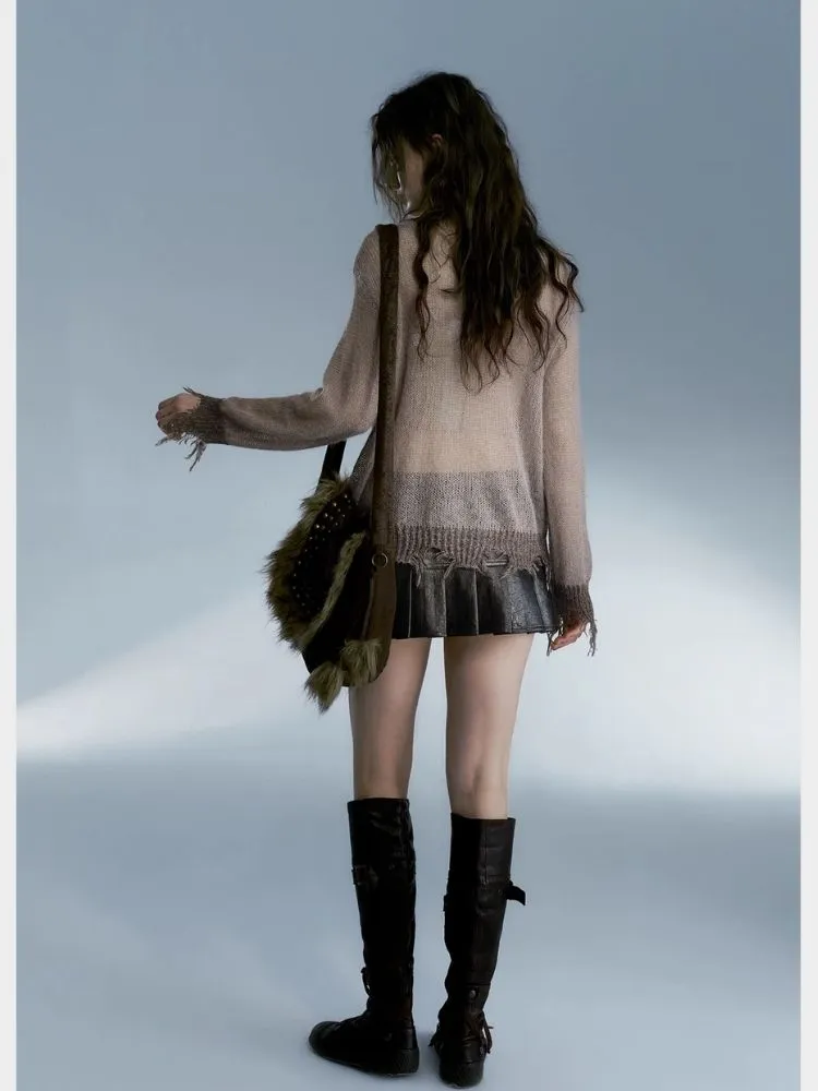 Loose wool sweater top【s0000004081】