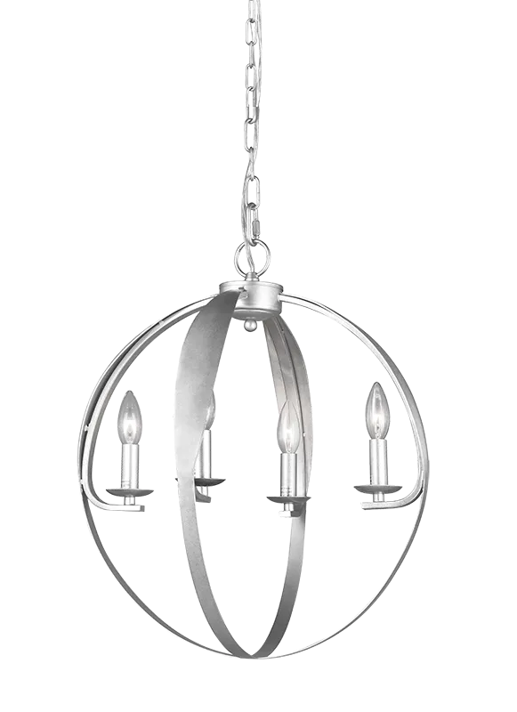 Manchester Core Rusty Silver 4 Light Chandelier