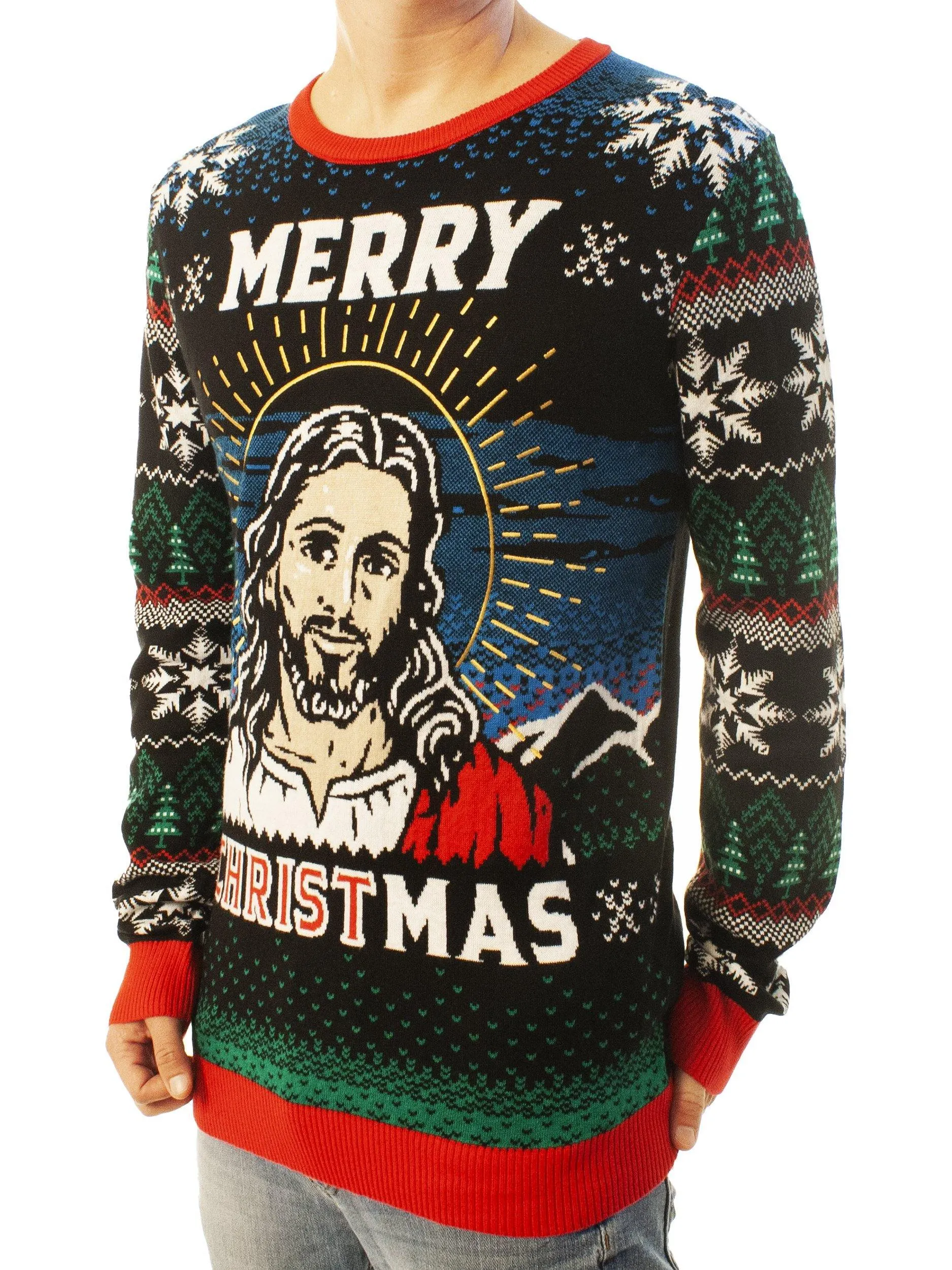 Merry Christmas Jesus Ugly Christmas Sweater - Best Xmas Gifts 2022 - Jesus Christ Sweater - God Gifts Idea
