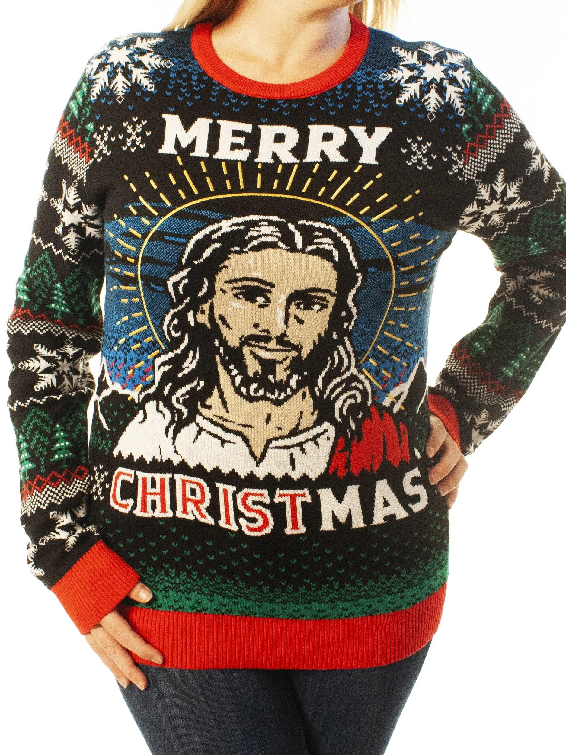 Merry Christmas Jesus Ugly Christmas Sweater - Best Xmas Gifts 2022 - Jesus Christ Sweater - God Gifts Idea