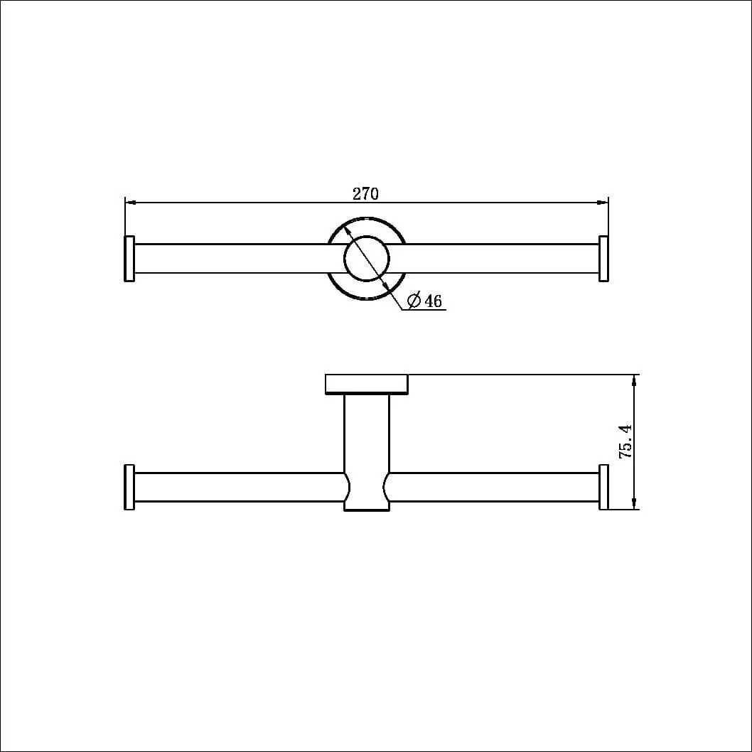 Nero MECCA Double Toilet Roll Holder Matte Black 1986d-MB