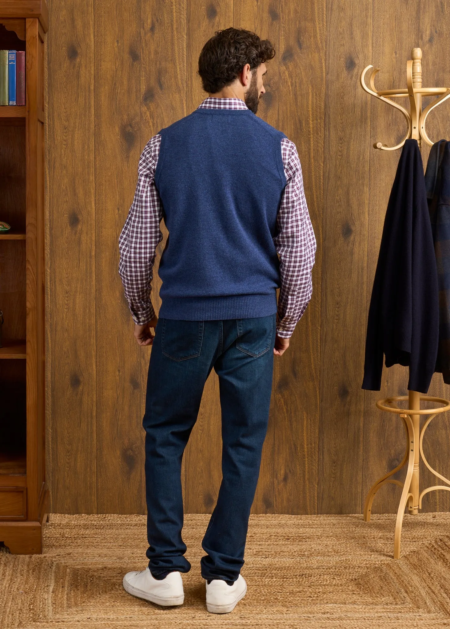 Norfolk Men's Lambswool Slipover in Rhapsody - Classic Fit