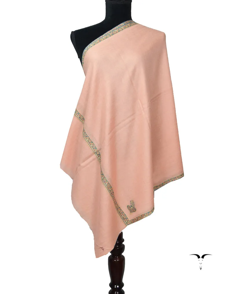 Pink Pashmina Stole With Sozni Work 5864