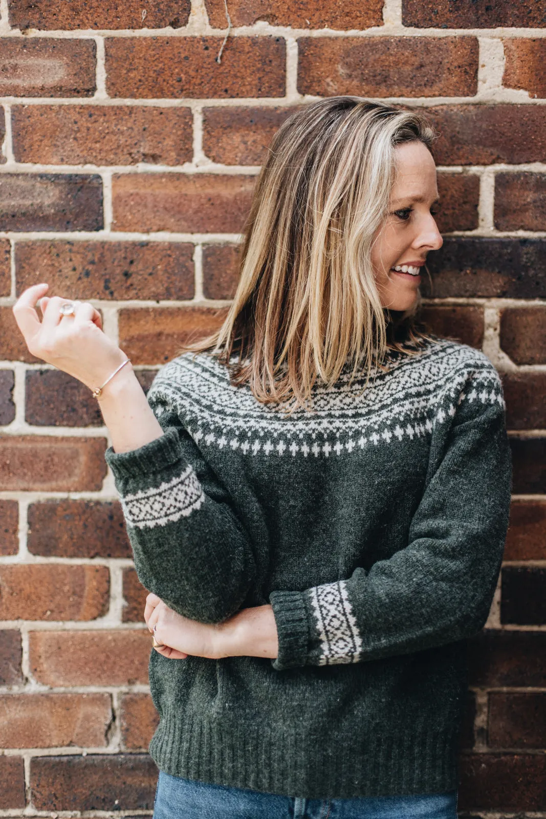 Pure Wool Fair Isle Knit | Spruce