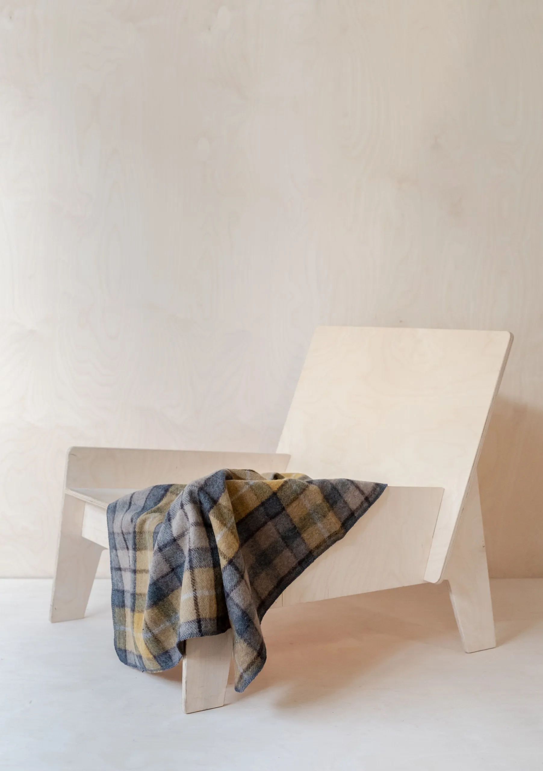 Recycled Wool Small Pet Blanket in Buchanan Natural Tartan