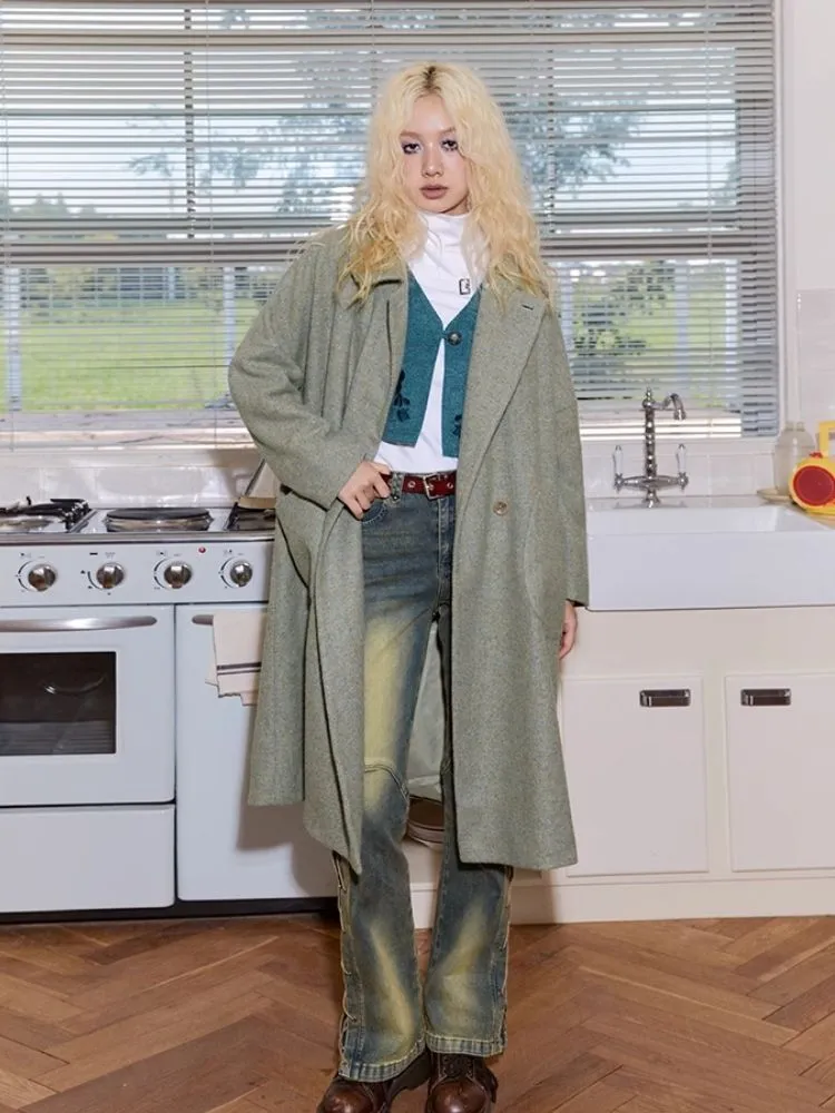 Retro simple containing wool tweed jacket【s0000004339】