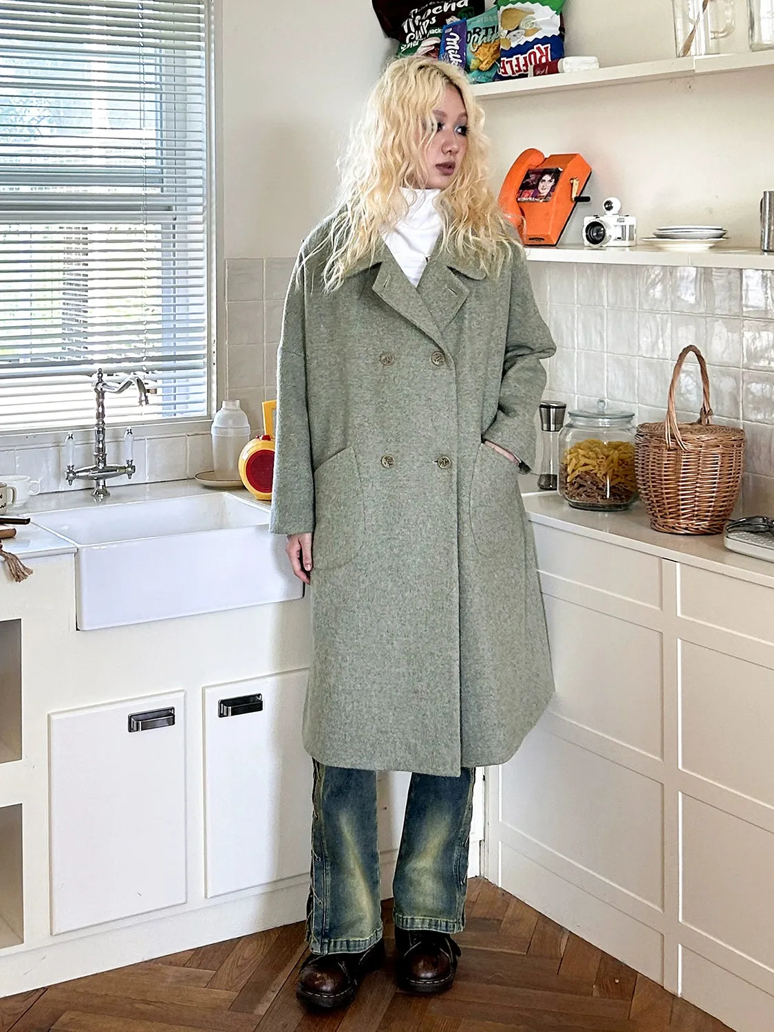 Retro simple containing wool tweed jacket【s0000004339】