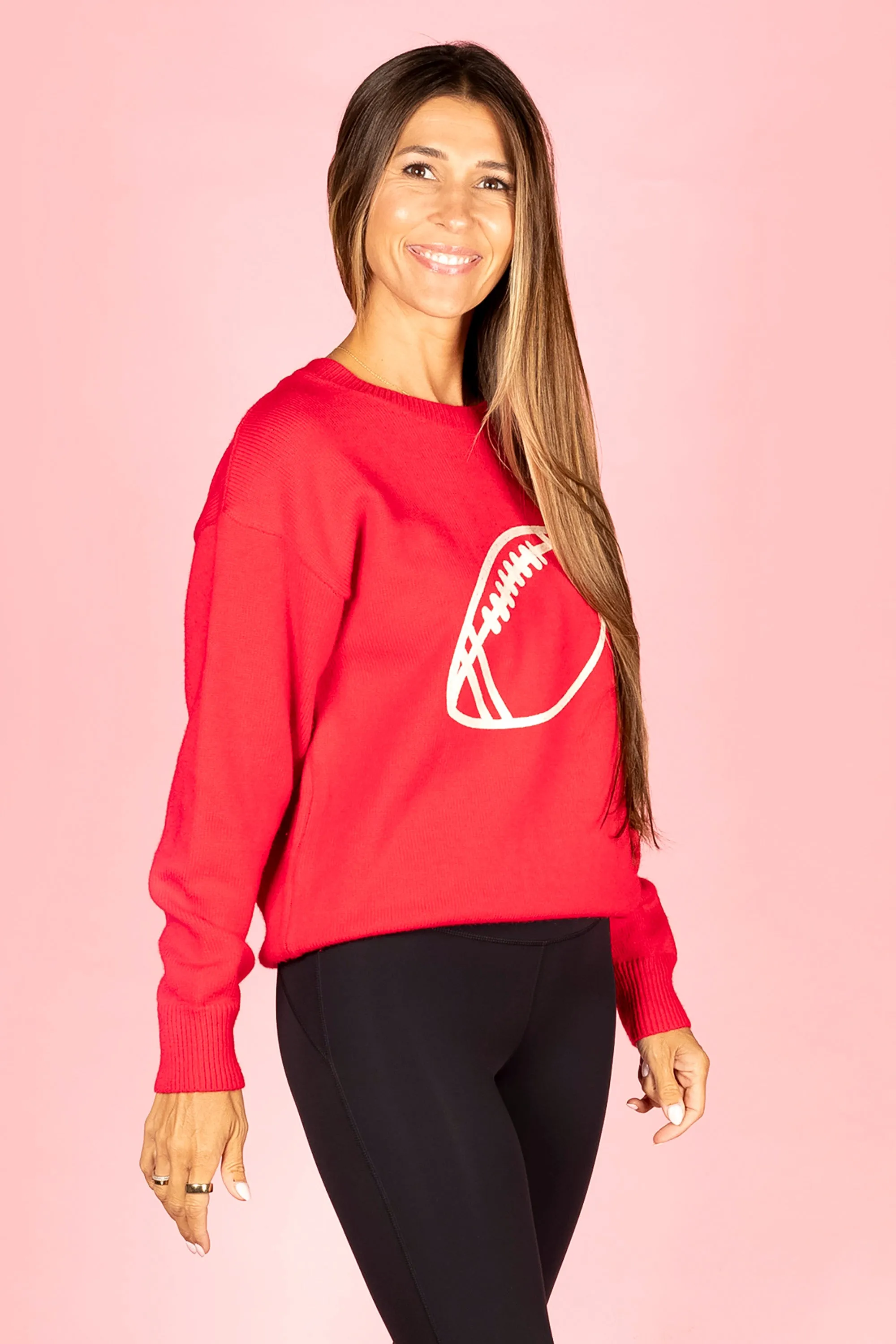 Scarlet Football Embroidered Sweater - FINAL SALE