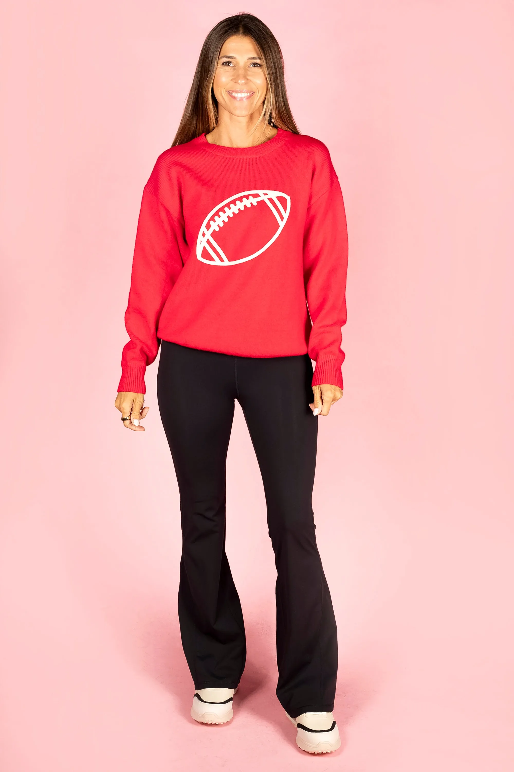 Scarlet Football Embroidered Sweater - FINAL SALE