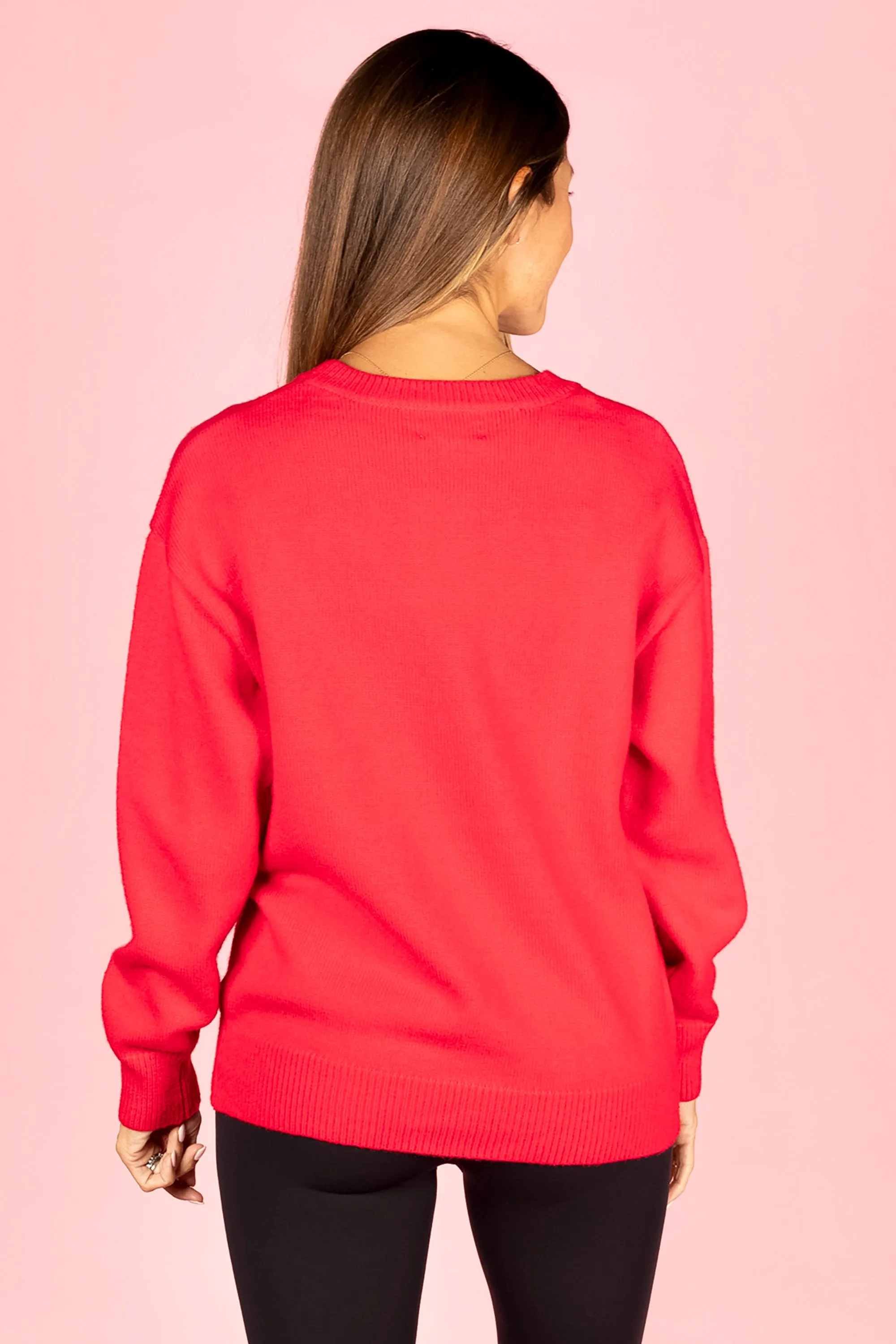 Scarlet Football Embroidered Sweater - FINAL SALE