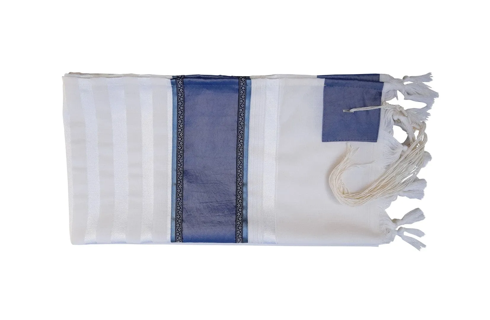 Smoked Blue Taffeta Decorated Modern Tallit, Bar Mitzvah Tallit, Wool Tallit, Men Tallit, Tzitzit