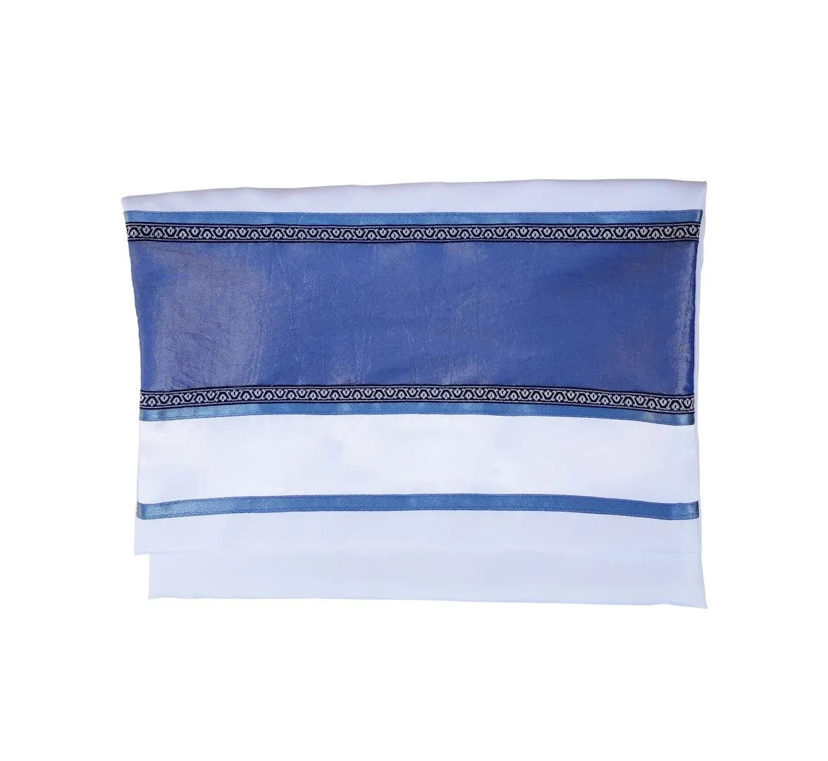 Smoked Blue Taffeta Decorated Modern Tallit, Bar Mitzvah Tallit, Wool Tallit, Men Tallit, Tzitzit