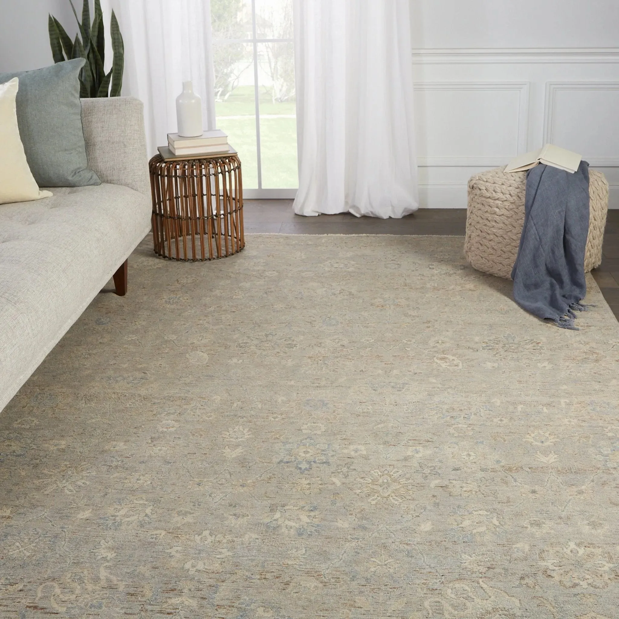 Tierzah TRZ02 Grey/Blue Rug