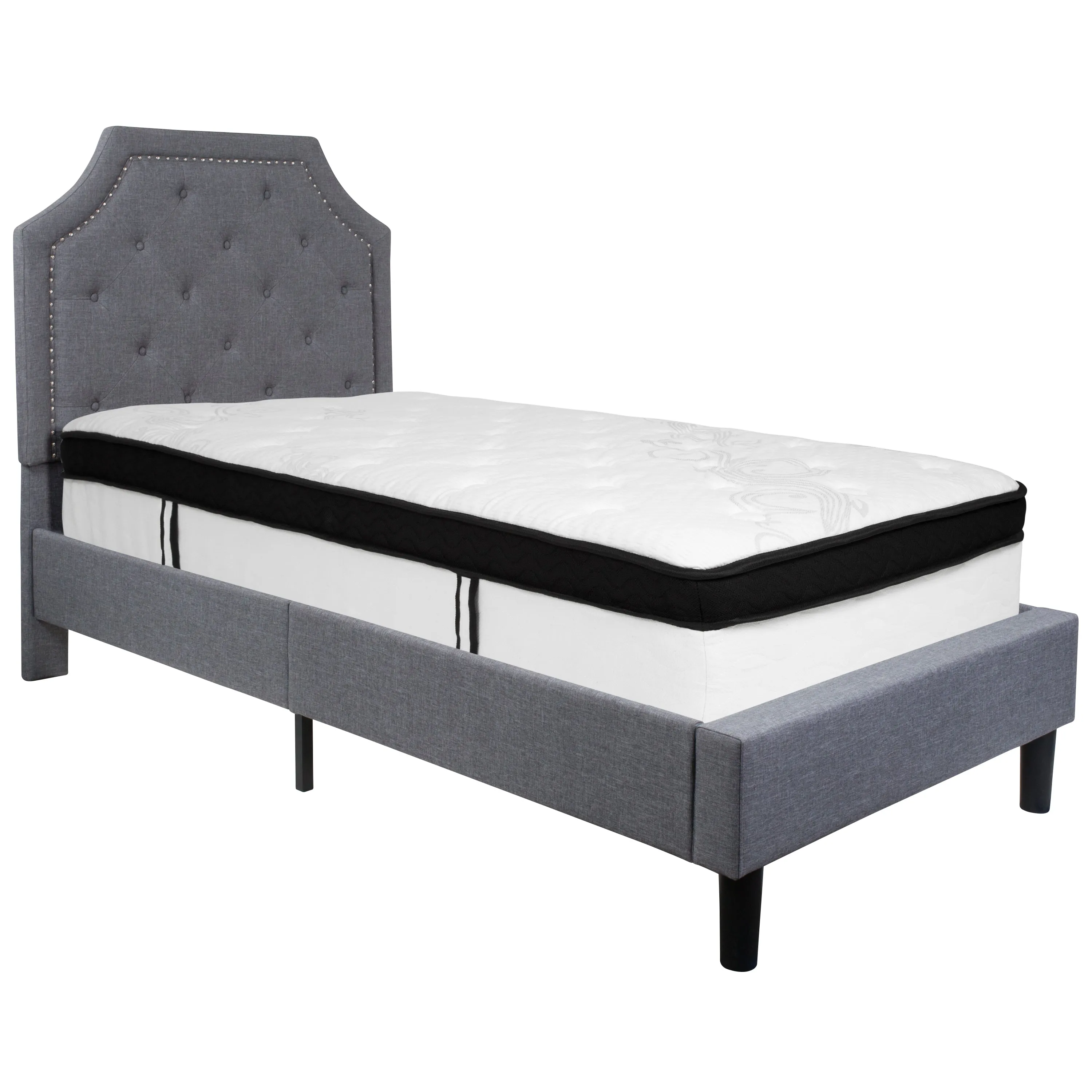Twin Platform Bed Set-Gray SL-BMF-9-GG